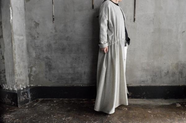 kaval Wool Cashmere Drawstring Open Front Dress