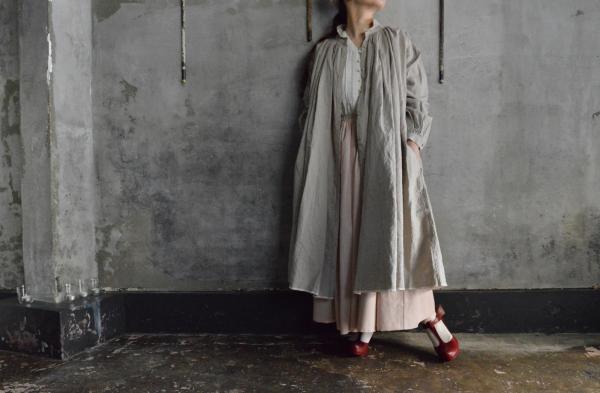 kaval FOR poefu Linen Open Gather Onepiece