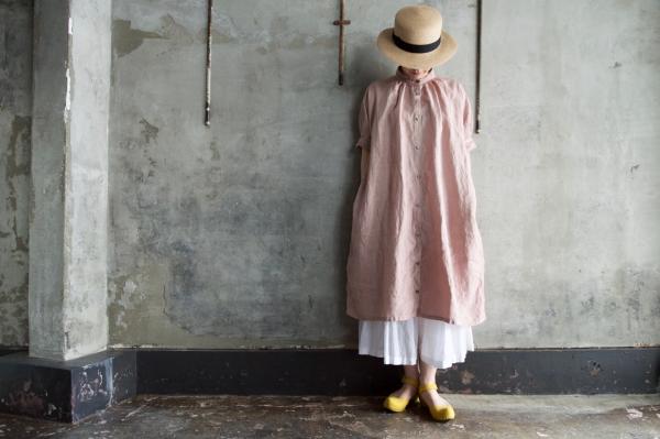 Honnete Irish Linen H/S Gather Onepiece