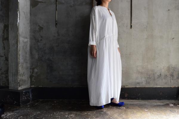 kaval Khadi Cotton Drawstring Semi Long Dress
