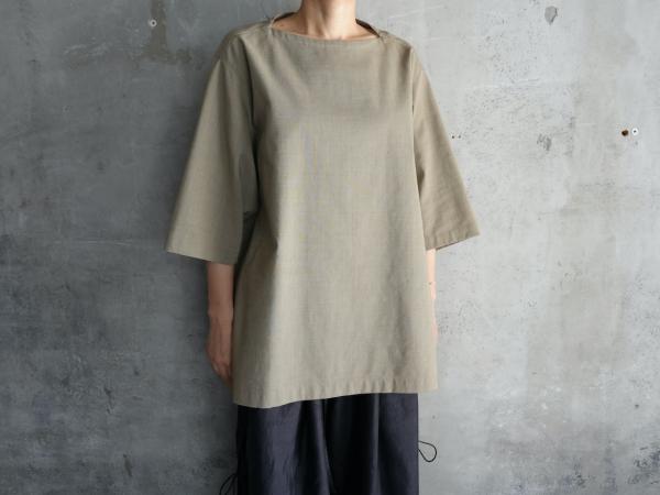 FIR MUM Ramie Solotex Matt Tropical Boat Neck T