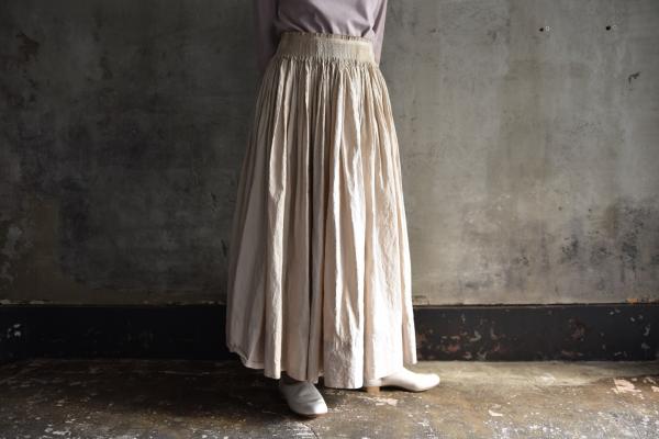 kaval Cotton Linen Smocking Skirt