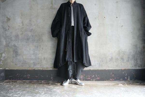 kaval Blanket Stitched Stand Collar Coat