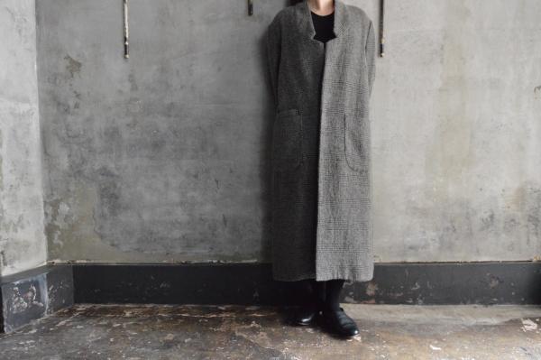 FIR MUM Wool Linen Long Chester Coat