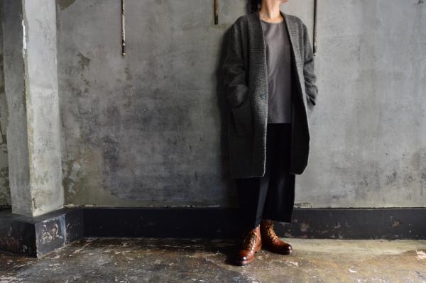 FIR MUM Wool Linen V Neck Coat