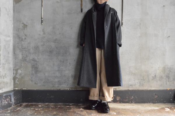Honnete Italian Melton Shawl Collar Coat