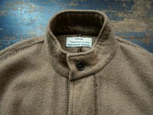 kaval Blanket Stitched Stand Collar Coat