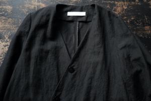LENSE  Wool Linen Weather Cloth  Slit Coat Fake α
