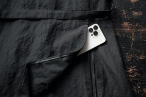 LENSE  Wool Linen Weather Cloth  Slit Coat Fake α