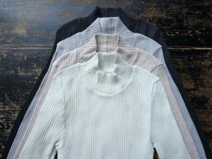 CLOSELY Cotton Silk High Neck L/S T Shirt