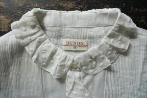 BUNON Cotton Silk Khadi Frill Dot Blouse