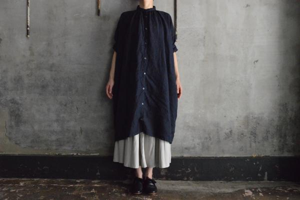 Honnete FOR 姉妹伴 Irish Linen H/S Gather Onepiece