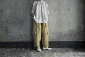 Honnete FOR 姉妹伴 Irish Linen Gather Blouse