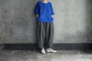 Honnete FOR 姉妹伴 Irish Linen New Crew Neck T