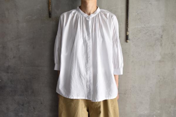 humoresque Silk Cotton Half Sleeve Gather Blouse
