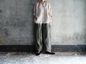 Honnete FOR 姉妹伴 Irish Linen Gather Blouse