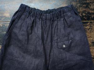 ゴーシュ  コットンリネンセルビッチデニムワイドパンツ