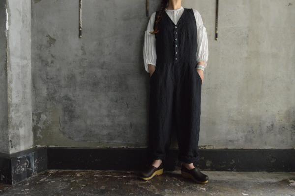 UNIVERSAL TISSU FOR poefu 「あのサロペット」Belgium Linen