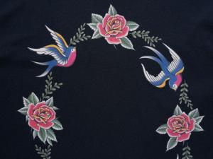 RhodolirioN  Swallow Printed French Sleeve T Shirt
