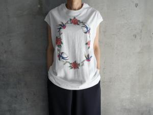 RhodolirioN  Swallow Printed French Sleeve T Shirt