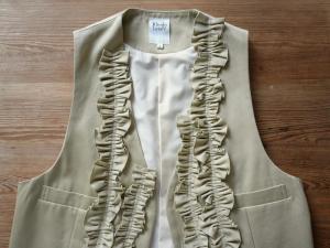 RhodolirioN  Frill Vest Mercerized Chino Cloth