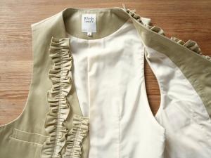 RhodolirioN  Frill Vest Mercerized Chino Cloth