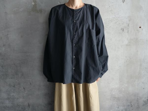 kaval 120's Cotton Typewriter No Collar Shirt Wide