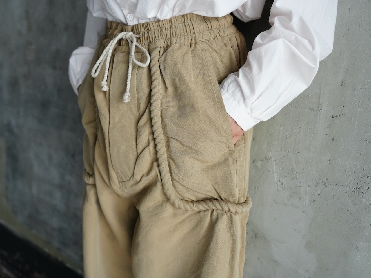 パンツ kaval wool linen pants size M poefu / kaval Cotton Linen Silk Oxford Rope Pocket Pants