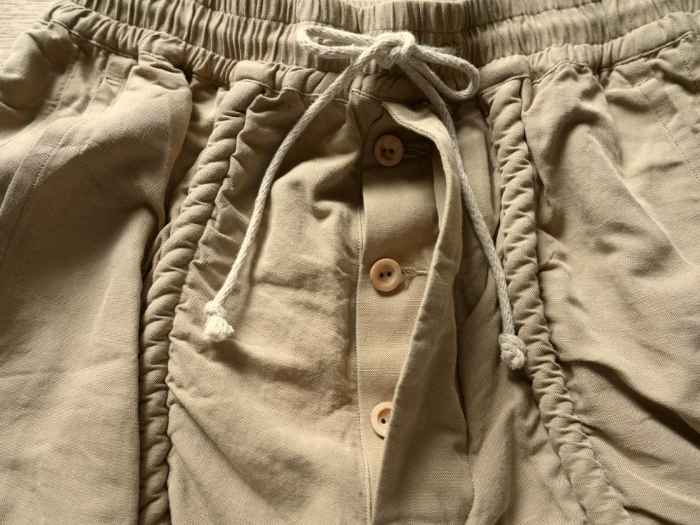 poefu / kaval Cotton Linen Silk Oxford Rope Pocket Pants