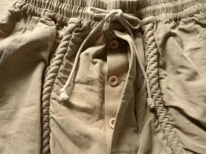 kaval Cotton Linen Silk Oxford Rope Pocket Pants