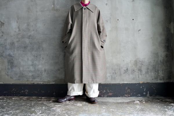 Honnete FOR poefu Wool Polyester Round Collar Coat