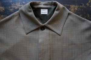 Honnete FOR poefu Wool Polyester Round Collar Coat