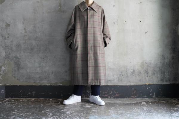 Honnete Wool Polyester Round Soutien Collar Coat