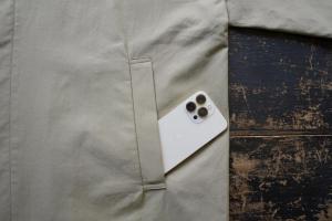 Honnete FOR poefu Gabardine Round Collar Coat