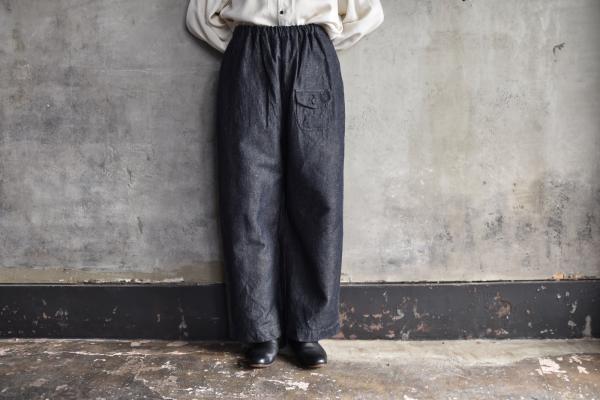 ゴーシュ Linen Cotton Denim Wide Pants