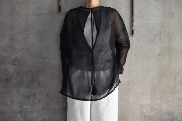 Tabrik Cotton Silk Organdie Tassel Blouse