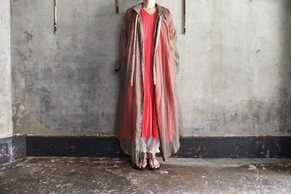 Tabrik Cotton Silk Organdie Gather Robe