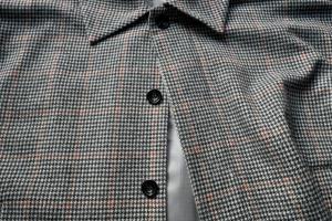 Honnete Round Collar Coat Big Houndstooth × Window