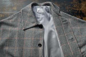 Honnete Round Collar Coat Big Houndstooth × Window