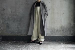 Honnete Round Collar Coat greige Herringbone