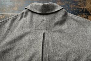 Honnete Round Collar Coat greige Herringbone