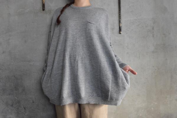 ゴーシュ Baby Alpaca Crew Neck Knit with Pocket
