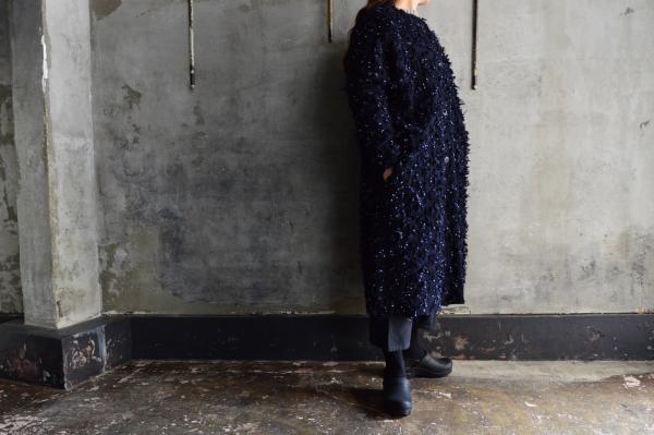 minä perhonen「lumi」Silk Wool Jacquard Coat