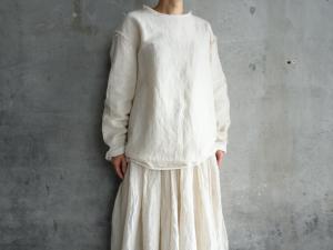 ご予約品 wright.  Wool Linen Gauze Reversible Shirt