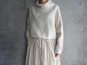 ご予約品 wright. Wool Linen Bottle Neck Dolman Blouse