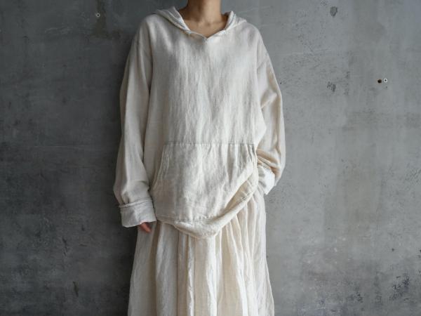 wright. Wool Linen Gauze Pullover Parka
