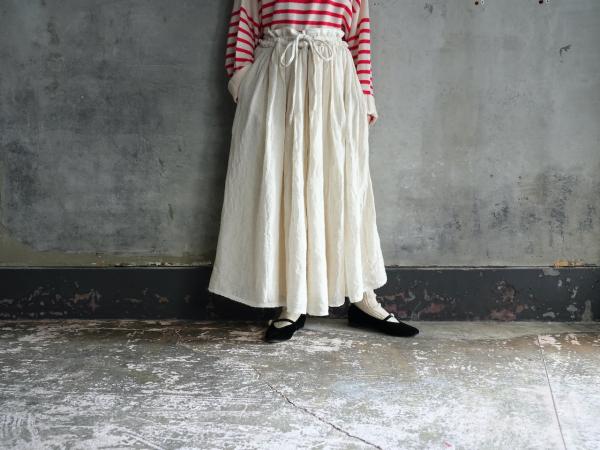 wright. Wool Linen Gauze Reversible Gather Skirt