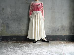 wright.  Wool Linen Gauze Reversible Gather Skirt