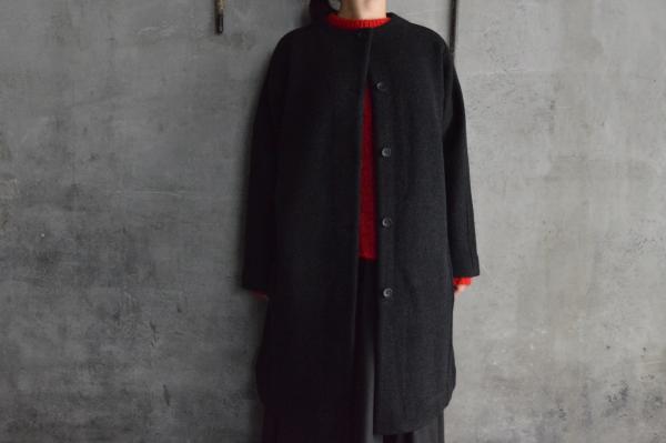 evam eva Press Wool No Collor Coat