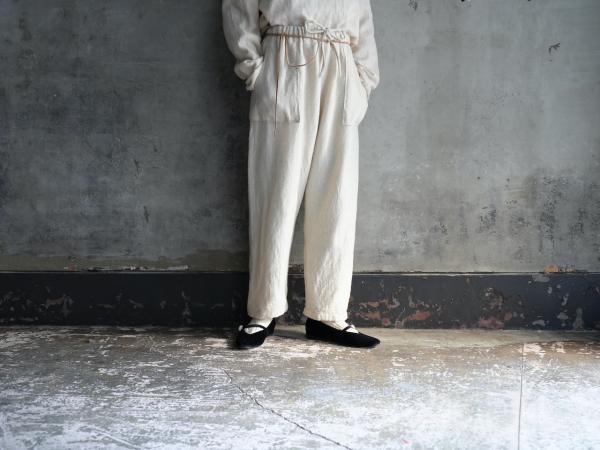 wright. Wool Linen Gauze Convertible Baggy Pants